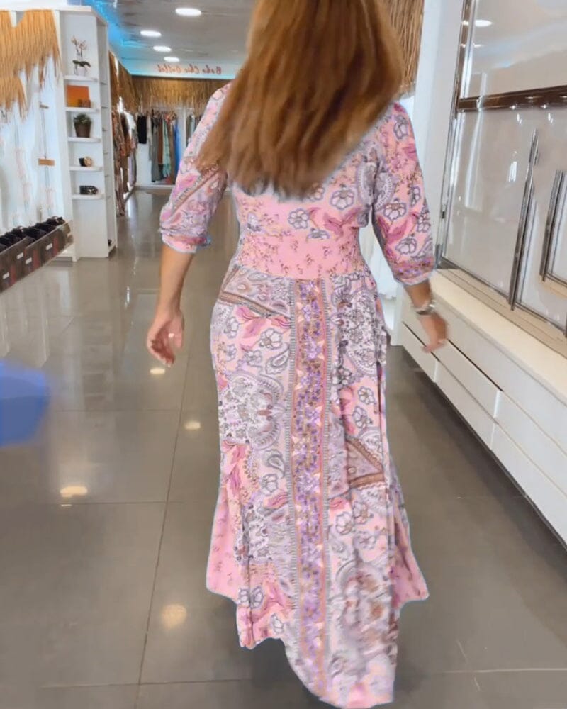Alicia | Vestido con cuello en V y siete mangas