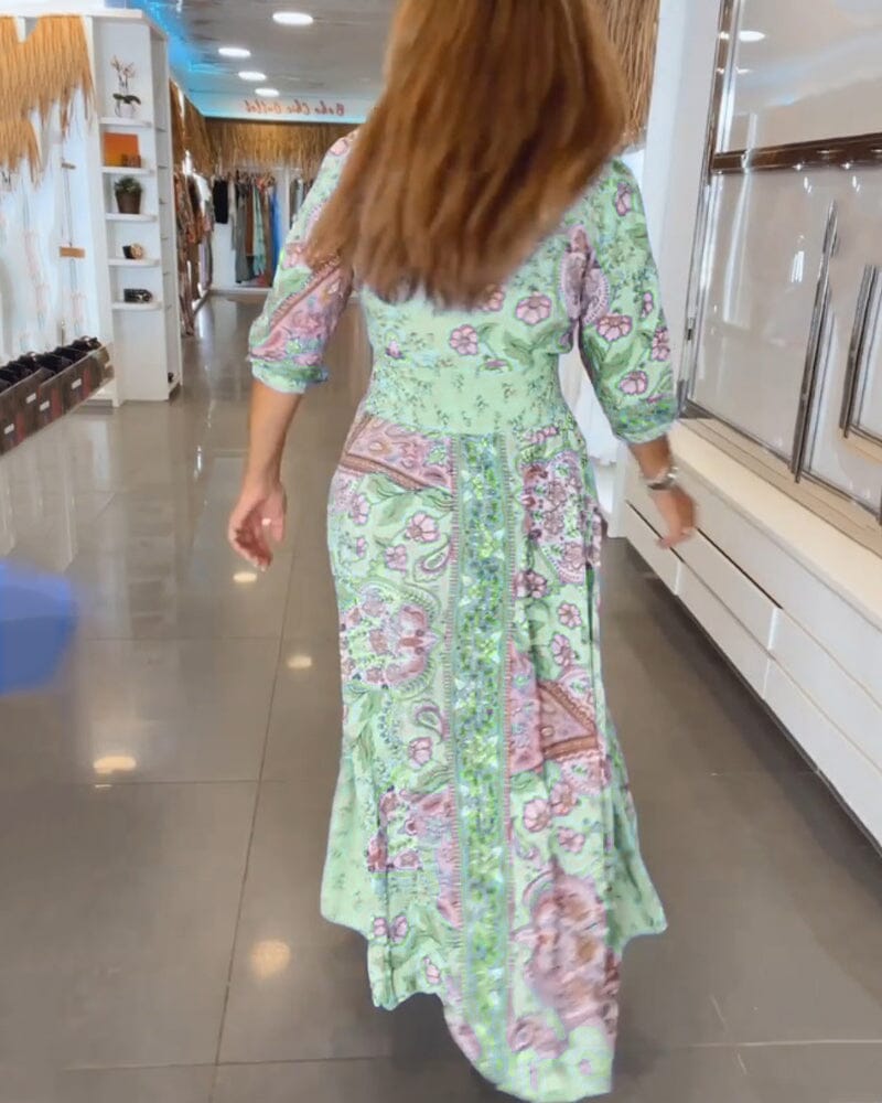 Alicia | Vestido con cuello en V y siete mangas
