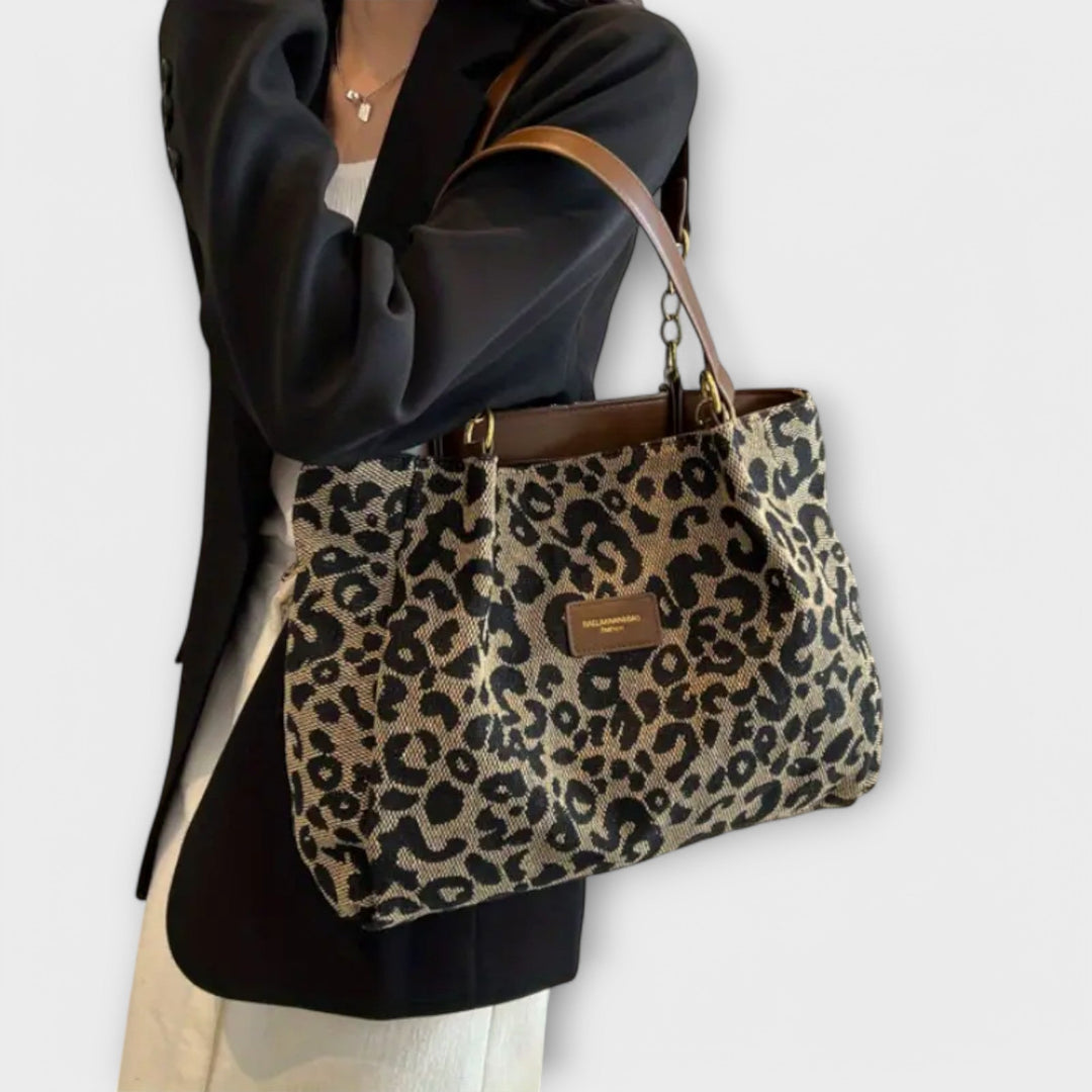 Olivia - Bolso de lona de leopardo