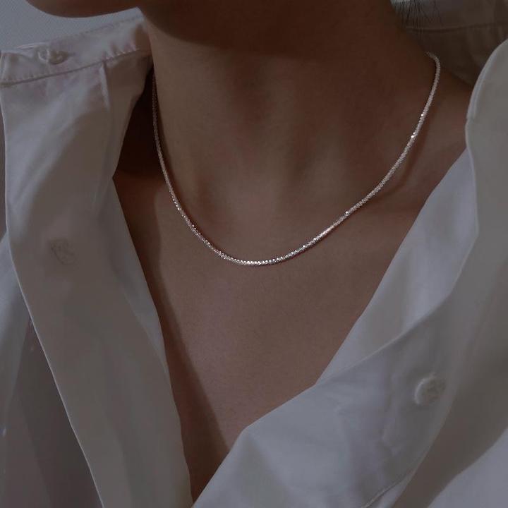 Collar de luz estrellada en plata