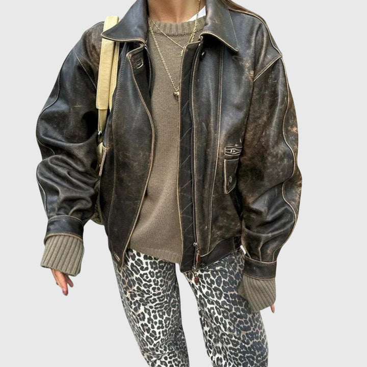 Chandra - Vaqueros vintage con estampado de leopardo