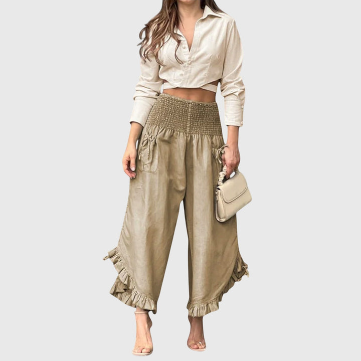 Jaya - Pantalones casuales con pliegues de moda