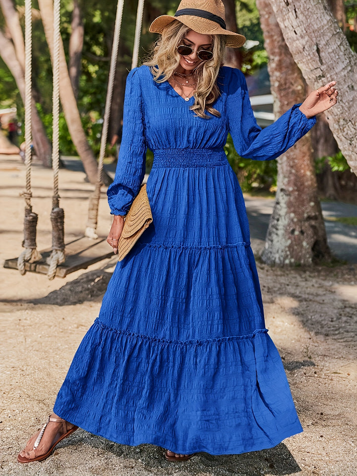 Sera – Lantern Sleeve Midi Dress