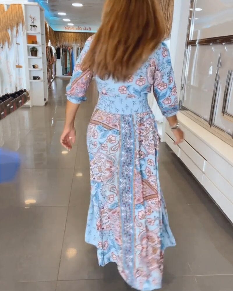 Alicia | Vestido con cuello en V y siete mangas