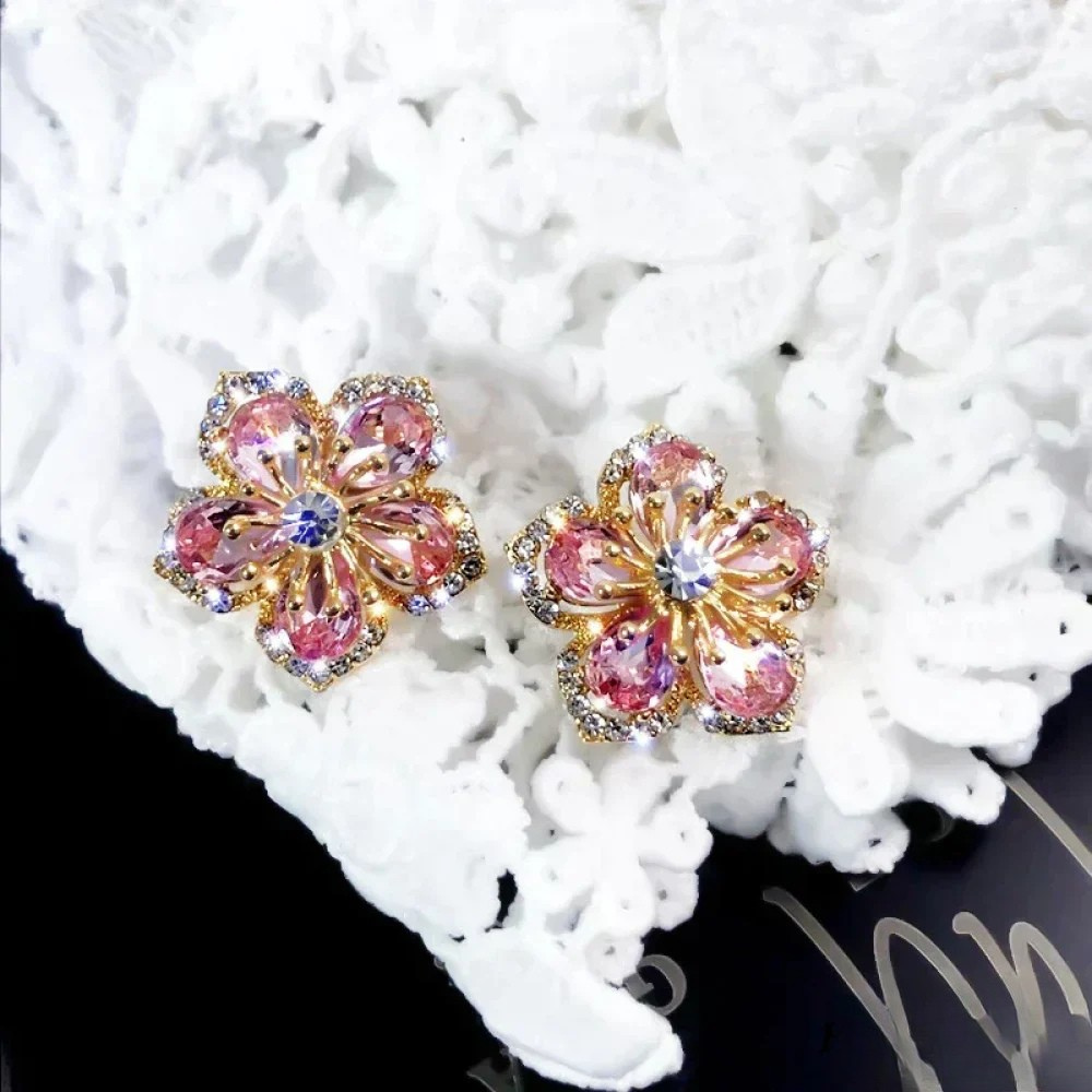 Pendientes de plata de ley con circonitas de colores