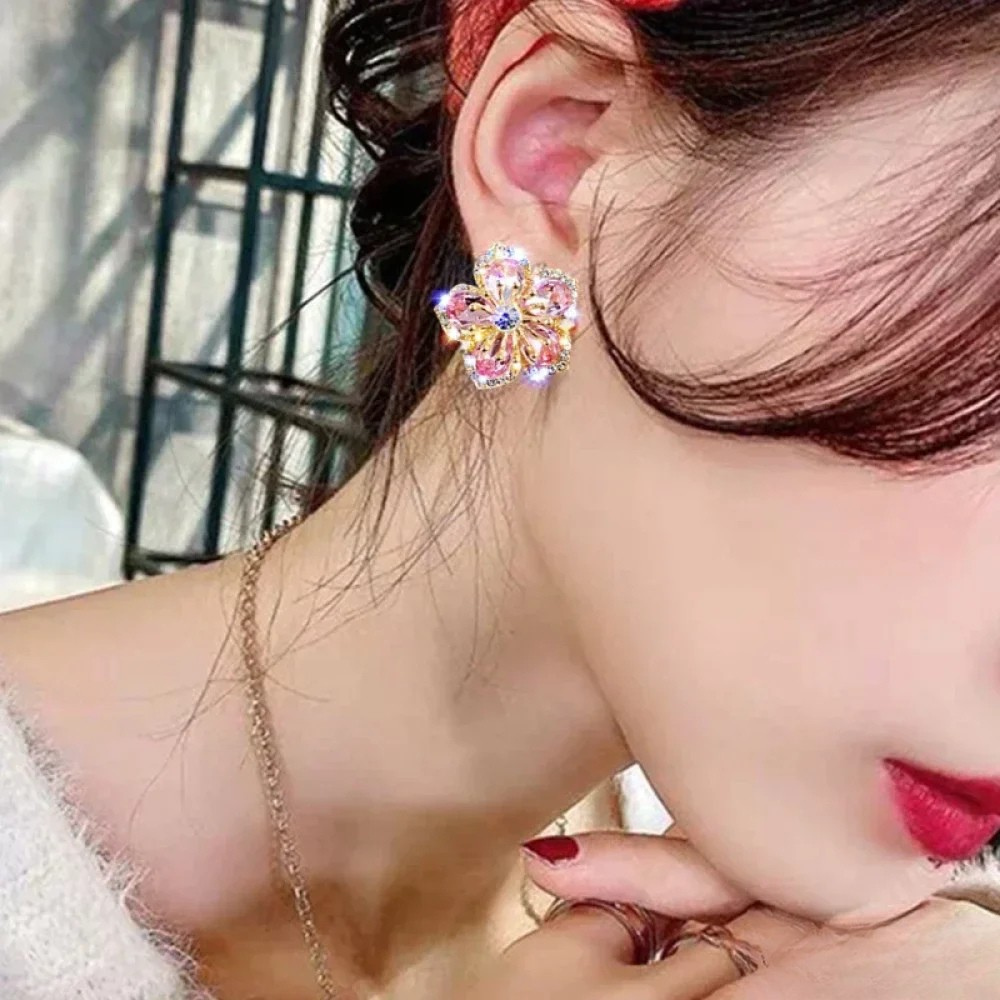 Pendientes de plata de ley con circonitas de colores