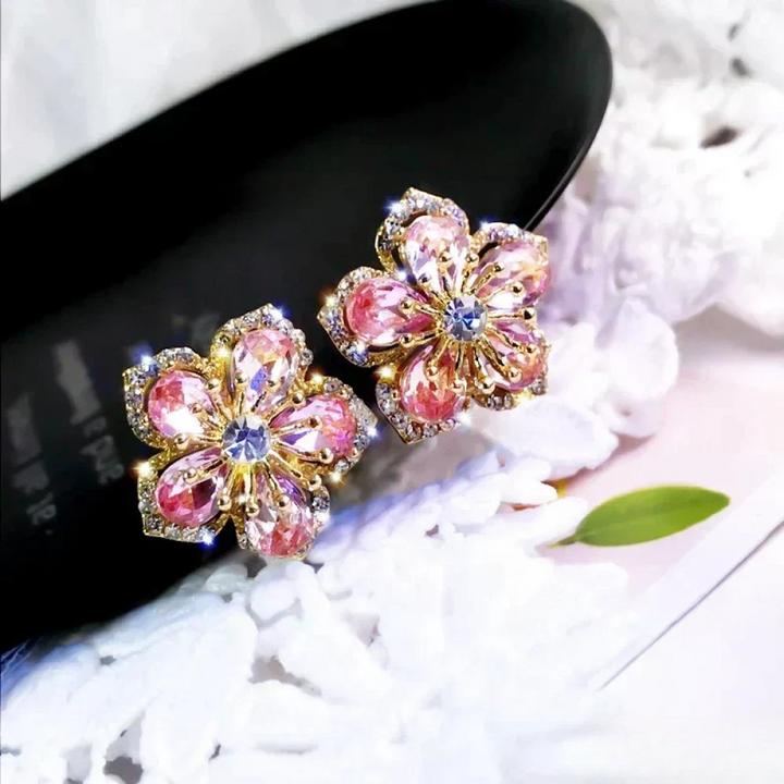 Pendientes de plata de ley con circonitas de colores