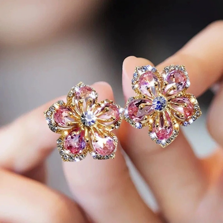 Pendientes de plata de ley con circonitas de colores