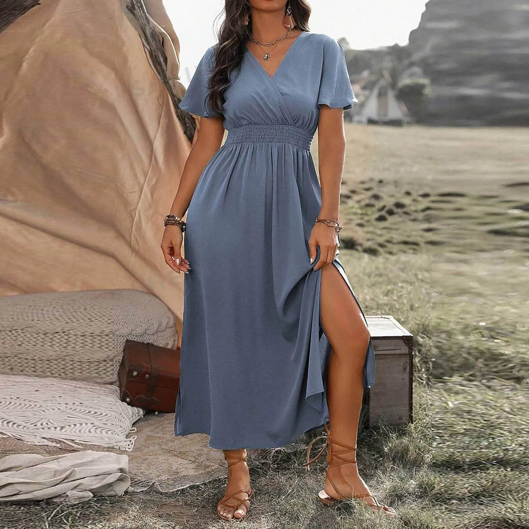 ALANA | Elegante vestido largo que cubre el abdomen