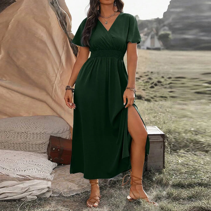 ALANA | Elegante vestido largo que cubre el abdomen