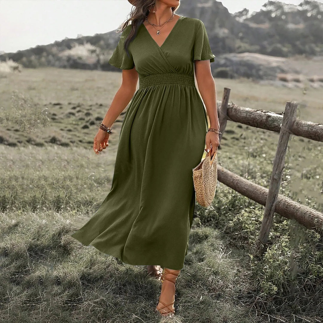 ALANA | Elegante vestido largo que cubre el abdomen