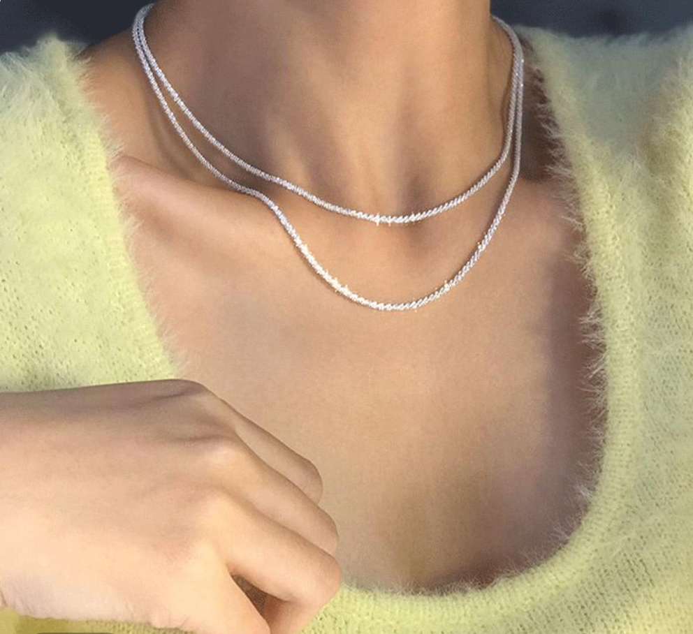 Collar de luz estrellada en plata