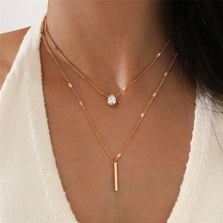 Conjunto de collar vintage con colgante de oro