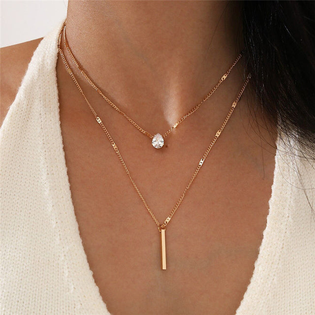 Conjunto de collar vintage con colgante de oro