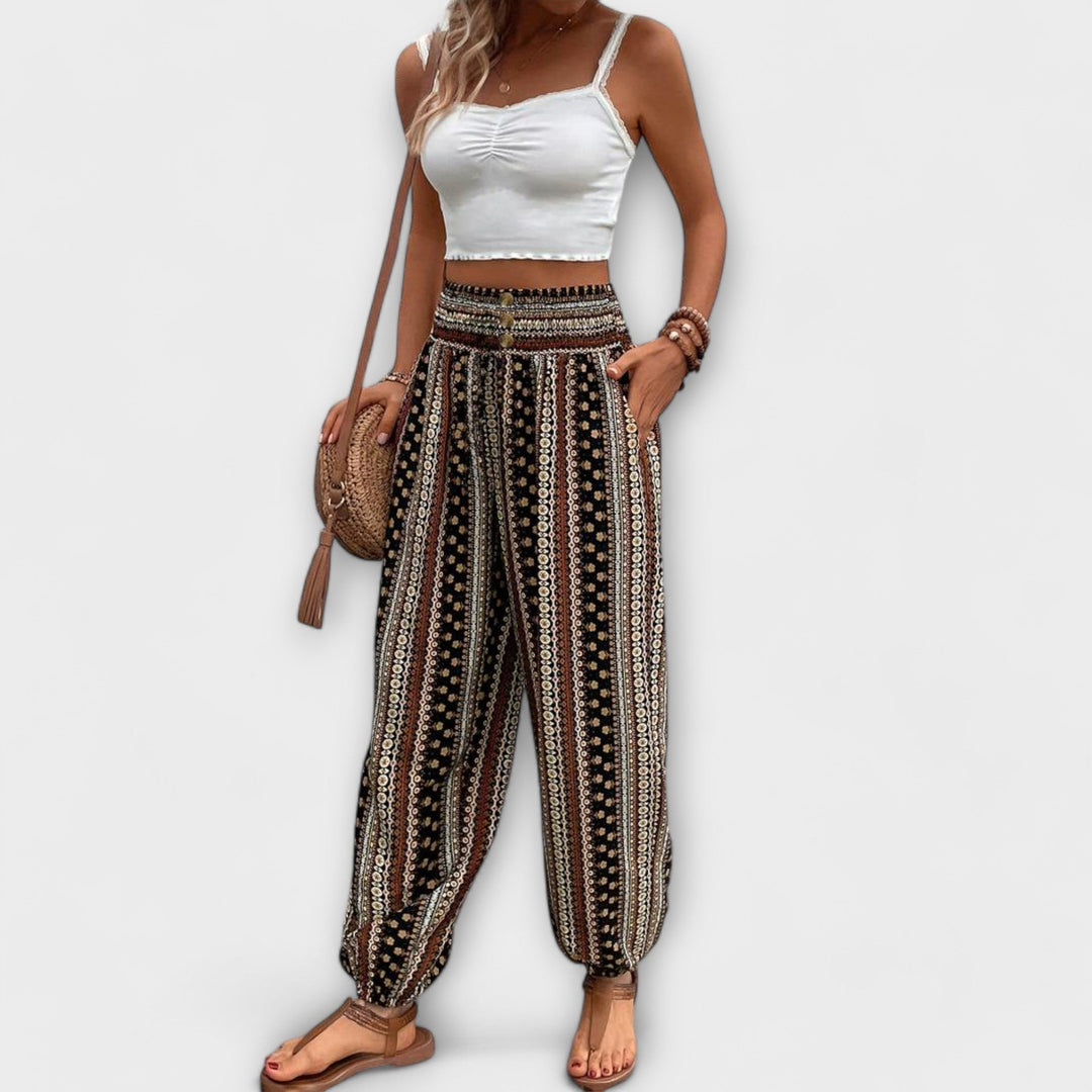 Scarlett - Pantalones con gráfico étnico
