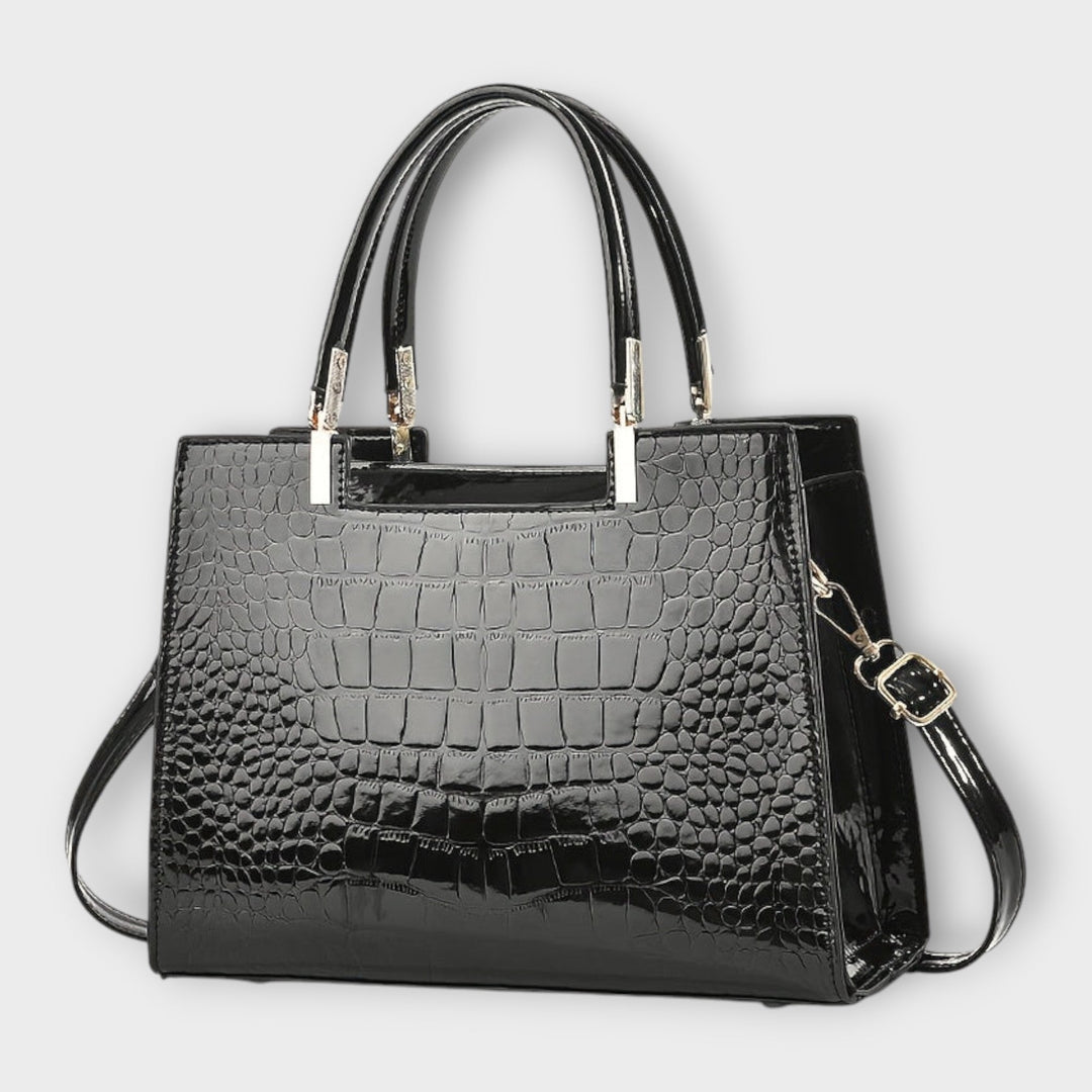 Olivia - Bolso de mano con estampado de cocodrilo brillante