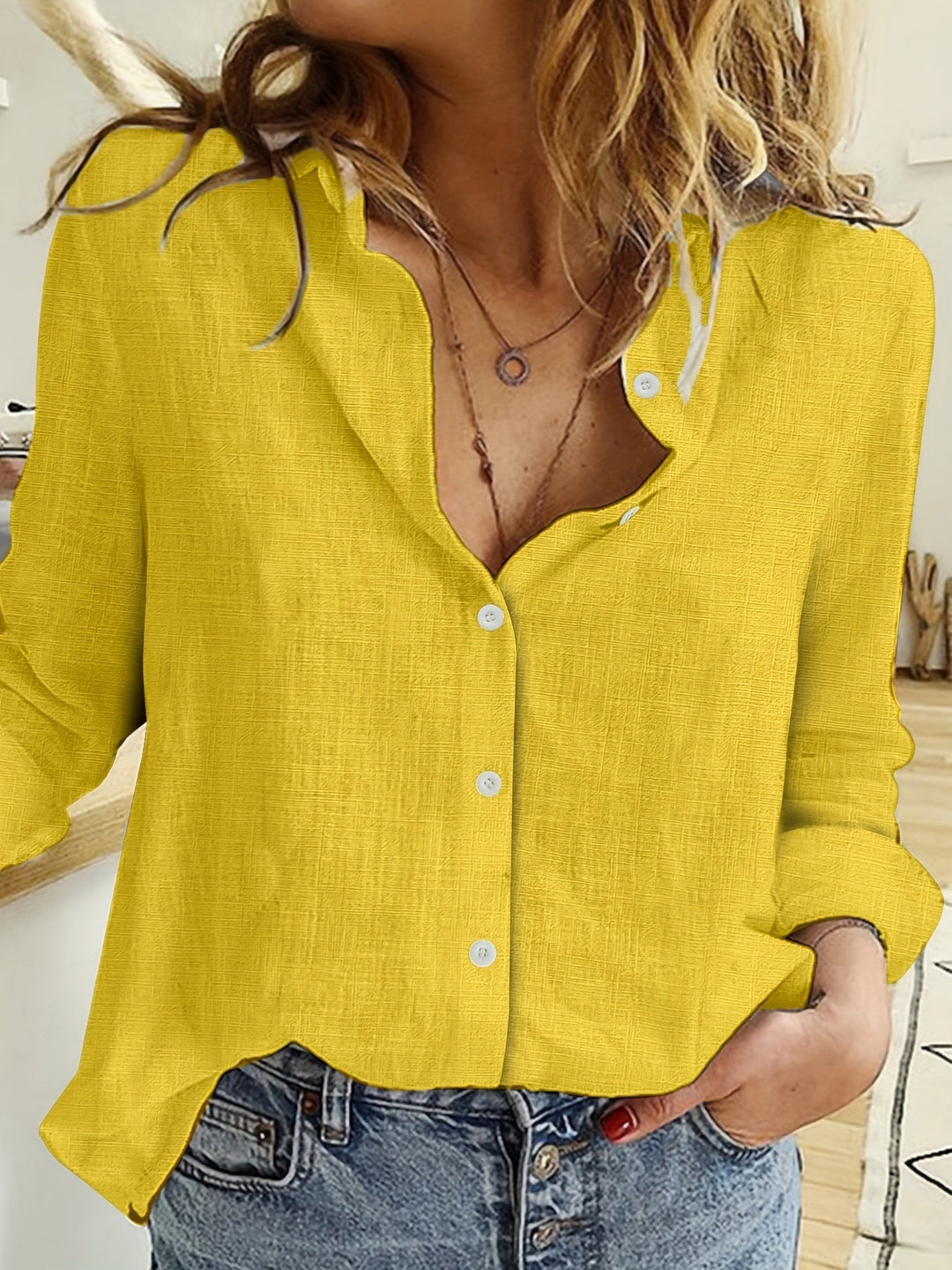 Camisa de lino con botones Sunset de Soline™