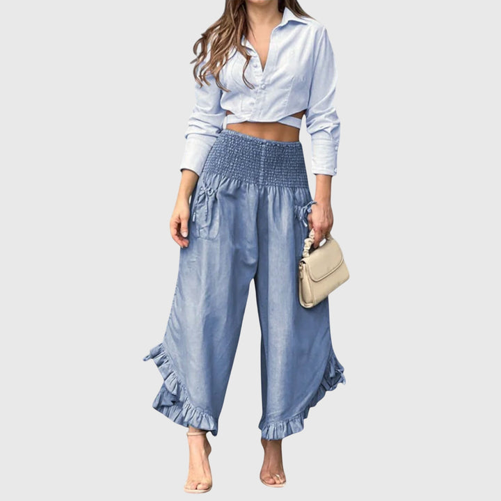 Jaya - Pantalones casuales con pliegues de moda