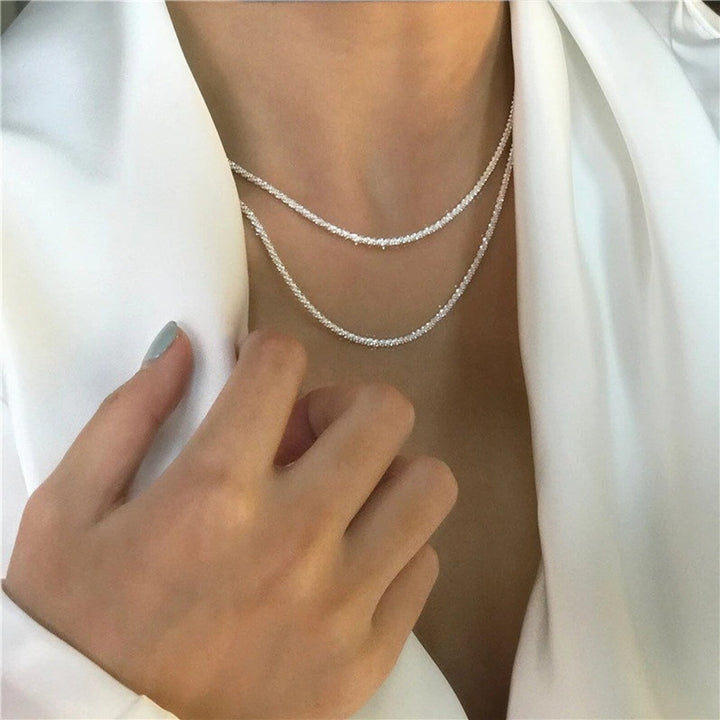 Collar de luz estrellada en plata